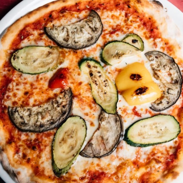 Eggplant Parmigiana Pizza.